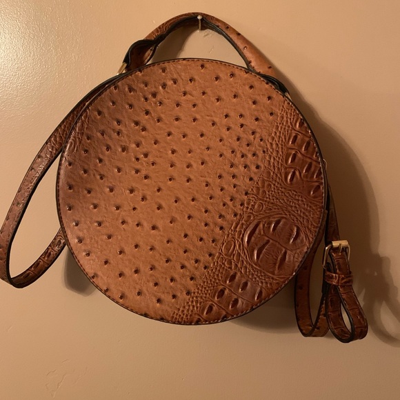 Brown Leather Round Purse - Picture 2 of 4